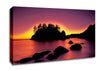 Pink Sunset Behind The Mountain Canvas Wall Art