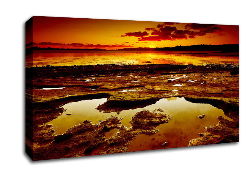 Orange Ocean Daybreak Canvas Wall Art