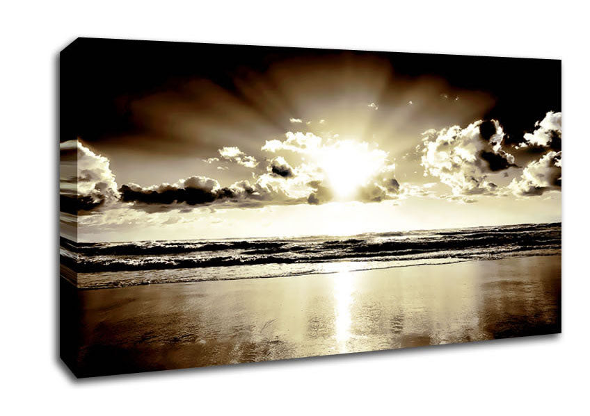 Brown Sunburst Canvas Wall Art