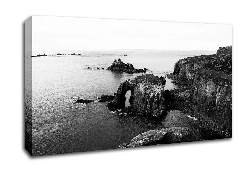 Ocean Rocks B n W Canvas Wall Art