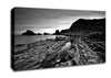 Ocean Rock Formation B n W Canvas Wall Art