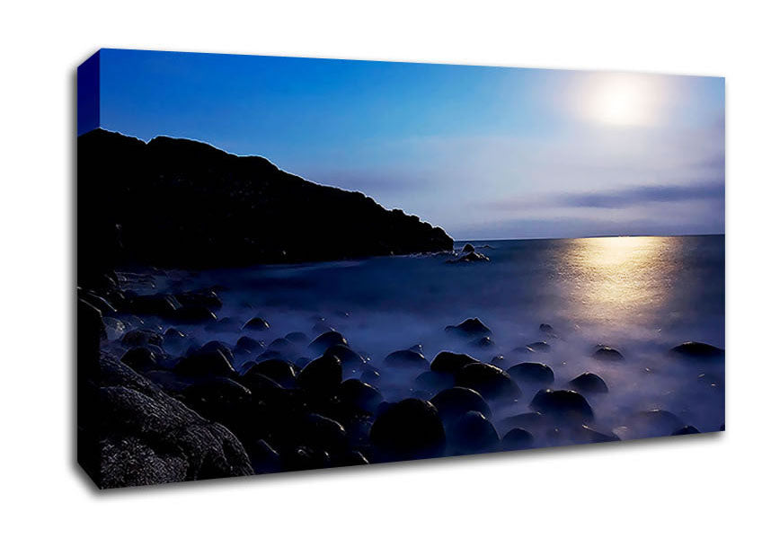 Mist Of The Ocean Rocks At Daybreak Canvas Wall Art