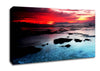 Lava Red Skies Over The Turquoise Ocean Canvas Wall Art