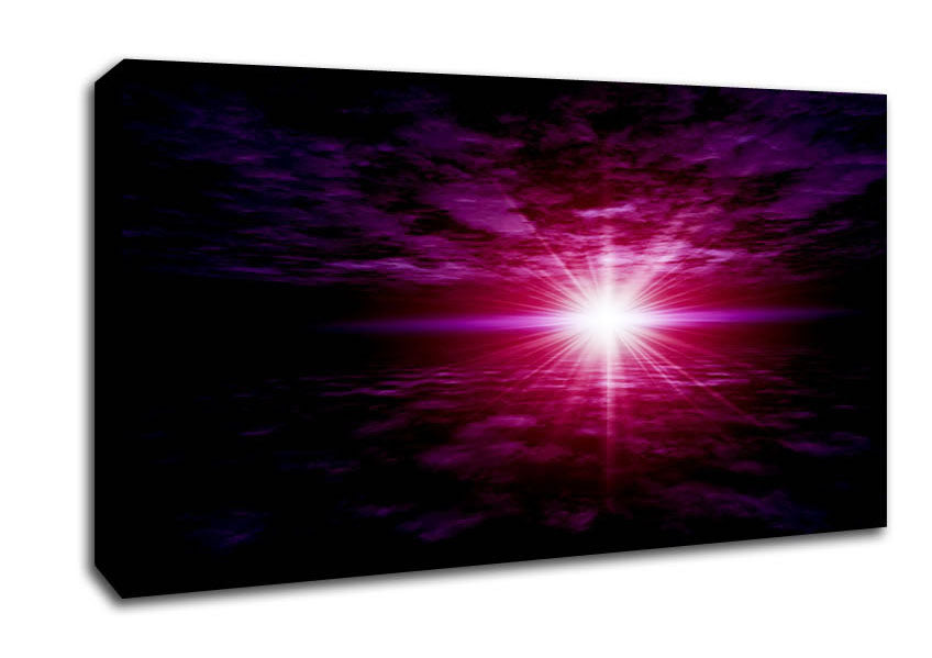 Pink Sun Star Skies Canvas Wall Art