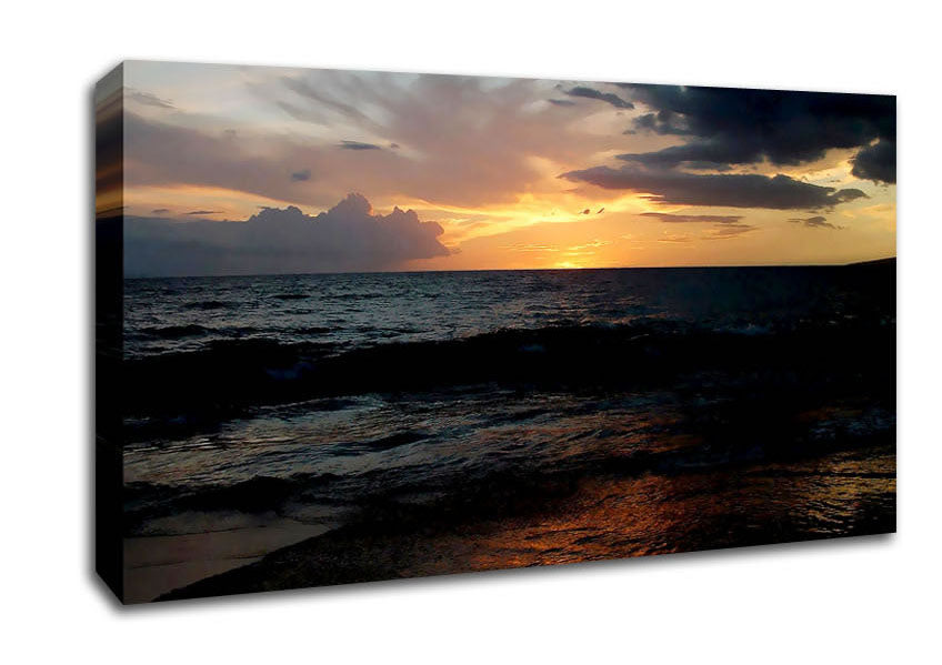 Ocean Sunset Clouds Canvas Wall Art