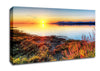 Migratory Birds Flying Over The Mountain Lake Canvas Wall Art