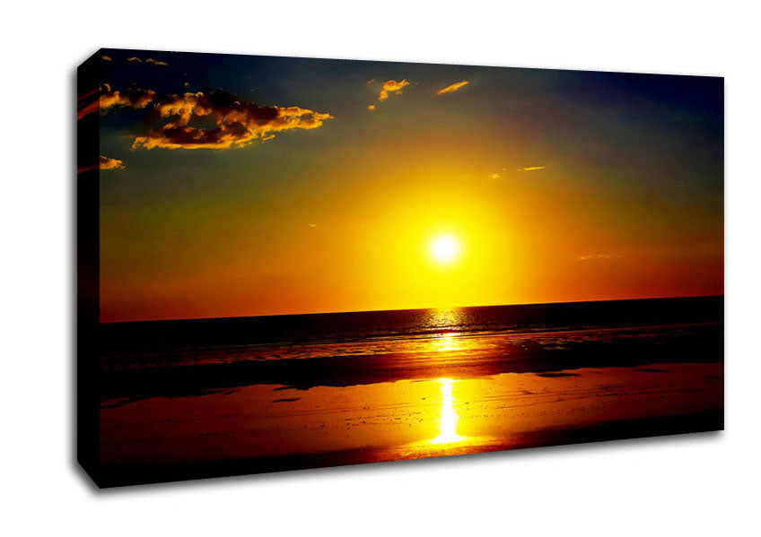 Piercing Yellow Sun Refections Canvas Wall Art