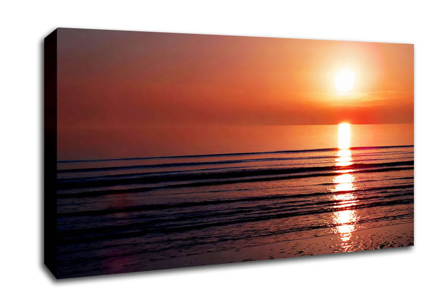 Peach Sun Reflection Canvas Wall Art