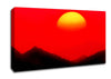 Huge Sun Over The Mountain Tops Red Canvas Wall Art