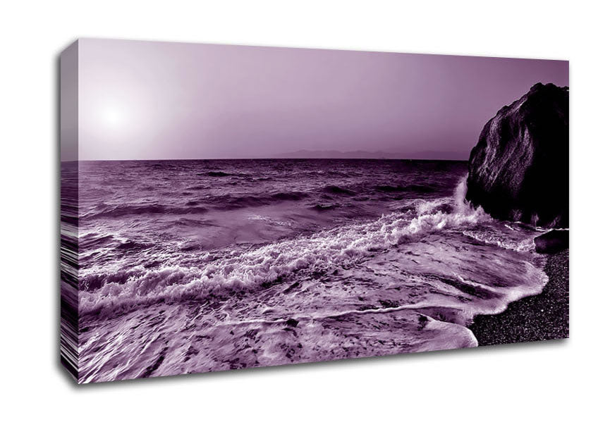 Lilac Ocean Sun Canvas Wall Art