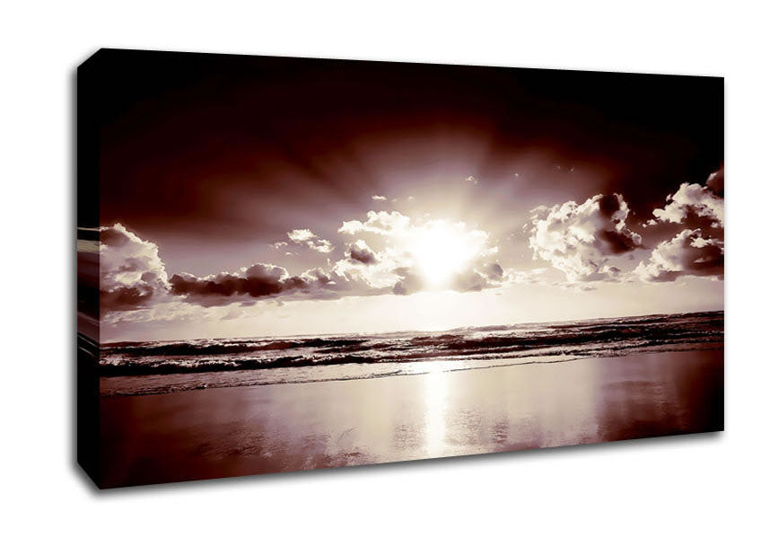 Mauve Ocean Sunrise Canvas Wall Art