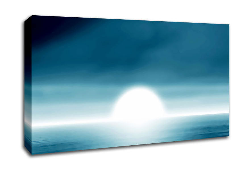 Abstact Sun Blue Canvas Wall Art