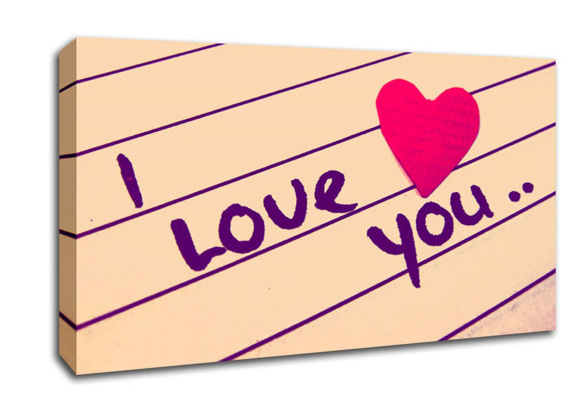 Love Quote I Love You Heart Canvas Wall Art