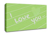 Love Quote I Love You Heart Lime Green Canvas Wall Art