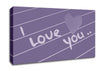 Love Quote I Love You Heart Lilac Canvas Wall Art