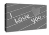 Love Quote I Love You Heart Grey Canvas Wall Art