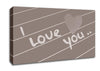 Love Quote I Love You Heart Beige Canvas Wall Art