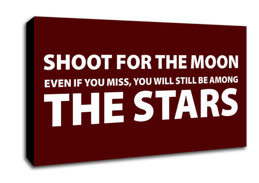 Motivational Quote Shoot For The Moon Canvas Wall Art