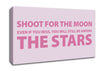 Motivational Quote Shoot For The Moon Pink Canvas Wall Art