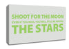 Motivational Quote Shoot For The Moon Lime Green Canvas Wall Art