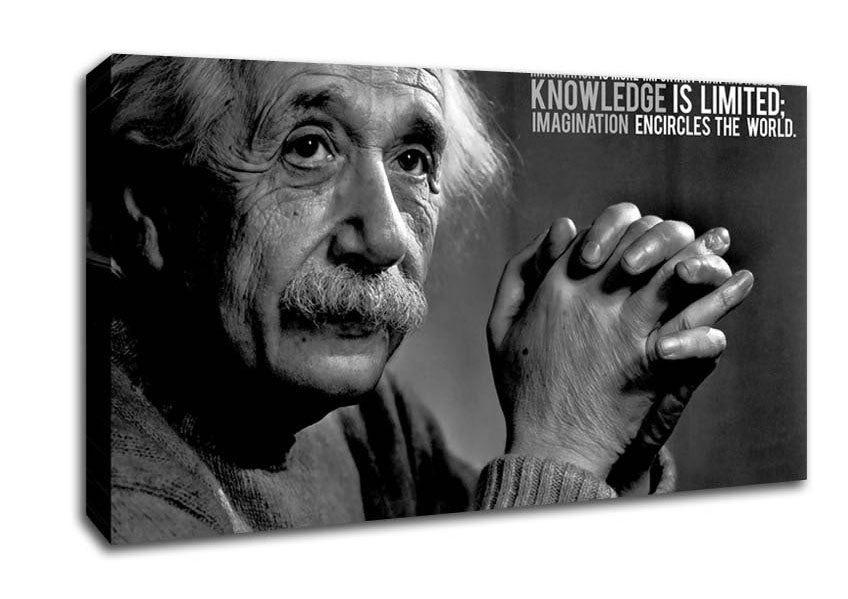 Motivational Quote Albert Einstein Imagination Is More Important Canvas Wall Art