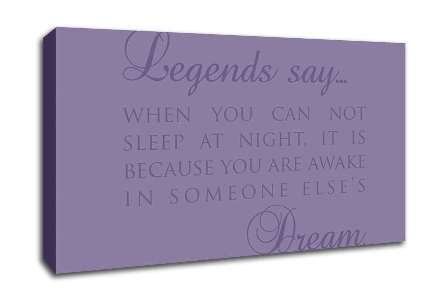 Legends Say Dream Lilac Canvas Wall Art