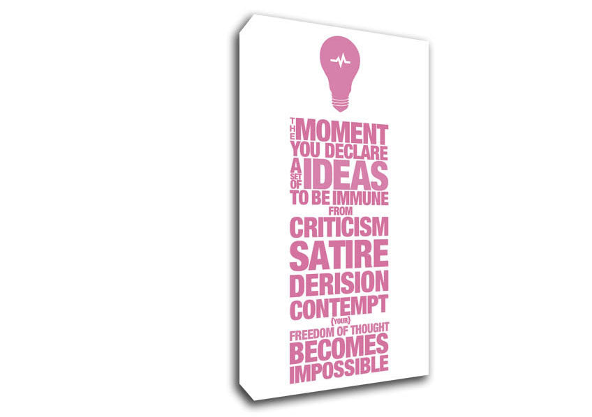 Motivational Quote Freedom Of Thought Pink Canvas Wall Art