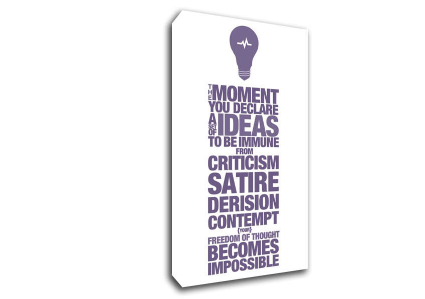 Motivational Quote Freedom Of Thought Lilac Canvas Wall Art