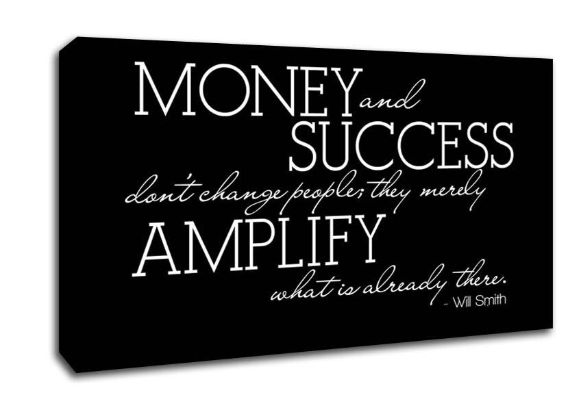 Motivational Quote Will Smith Money And Success Canvas Wall Art