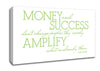 Motivational Quote Will Smith Money And Success Lime Green Canvas Wall Art