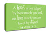 Movie Quote Wizard Of Oz A Heart Is Not Judged Lime Green Canvas Wall Art