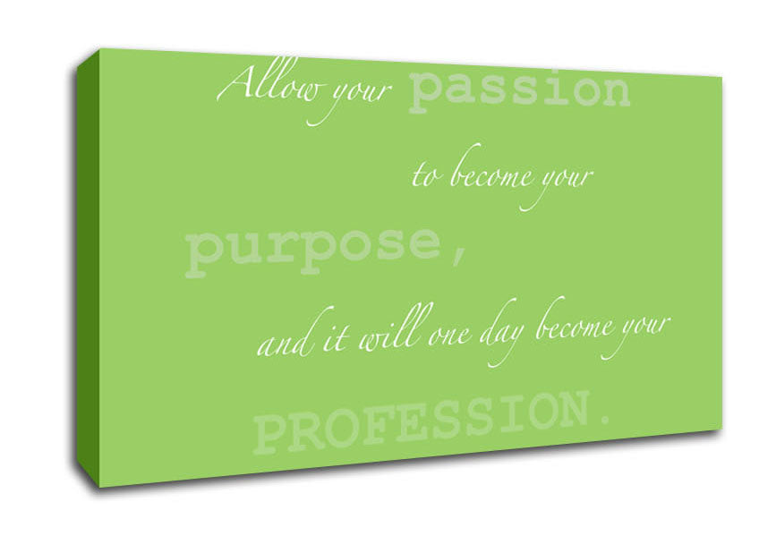 Motivational Quote Gabrielle Bernstein Allow Your Passion Lime Green Canvas Wall Art