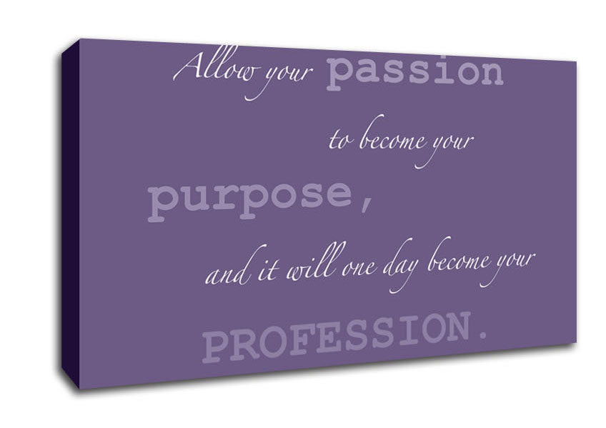Motivational Quote Gabrielle Bernstein Allow Your Passion Lilac Canvas Wall Art