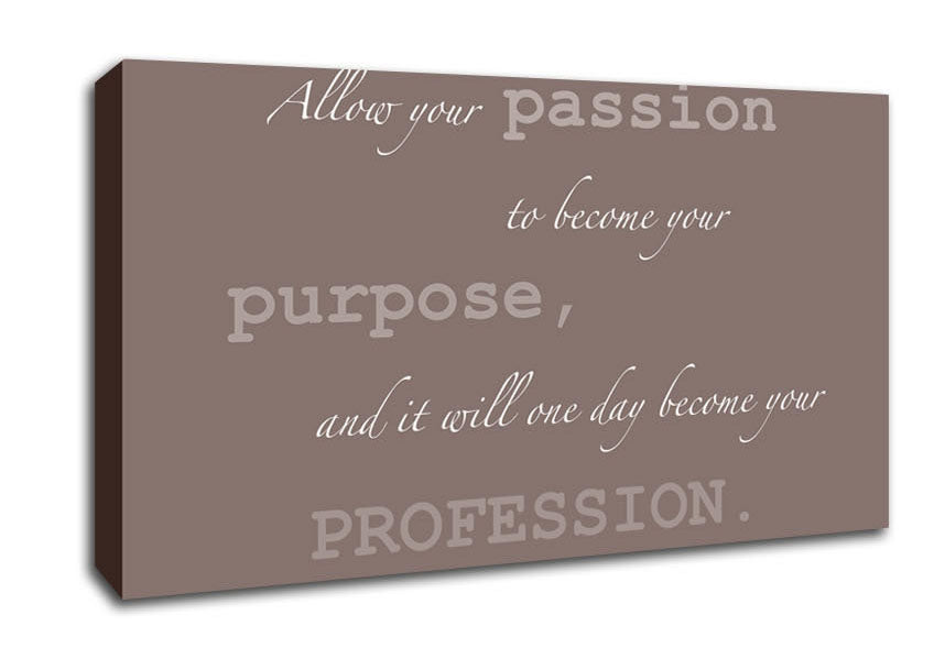 Motivational Quote Gabrielle Bernstein Allow Your Passion Beige Canvas Wall Art