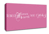 Love Quote Between Heaven And Earth Pink Canvas Wall Art