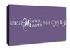 Love Quote Between Heaven And Earth Lilac Canvas Wall Art