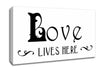Love Quote Love Lives Here Vines Canvas Wall Art