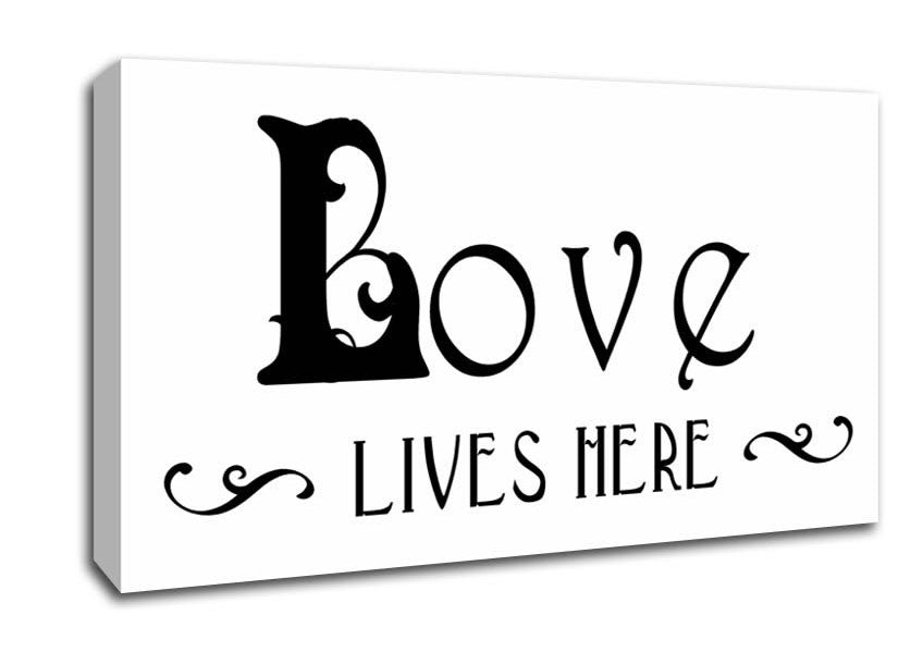 Love Quote Love Lives Here Vines Canvas Wall Art