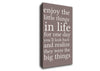 Motivational Quote Enjoy The Little Things In Life Beige Canvas Wall Art
