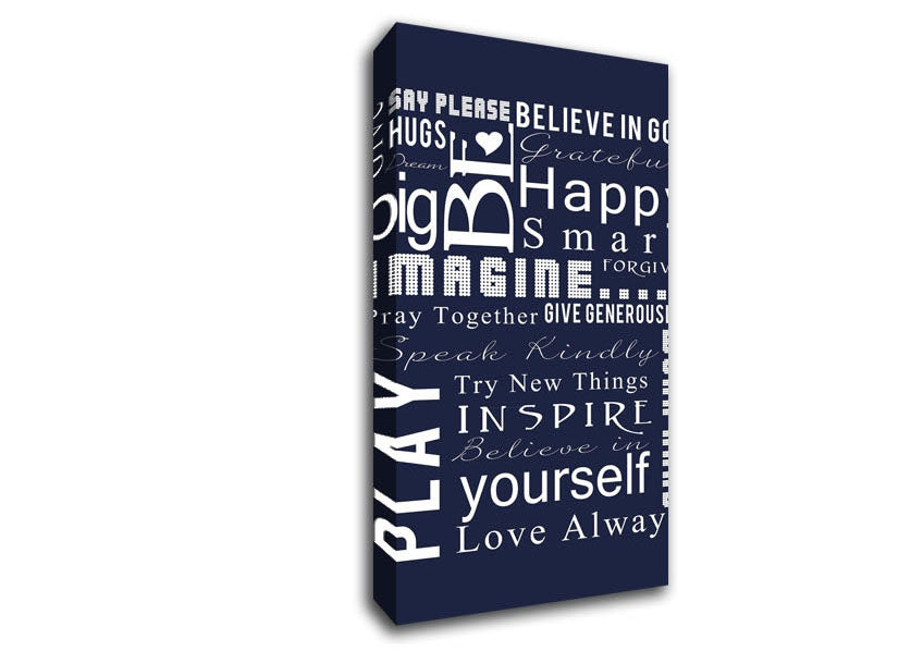 Home Quote Family Rules Be Happy Love Always Canvas Wall Art