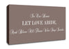 Love Quote In Our Home Let Love Abide Beige Canvas Wall Art