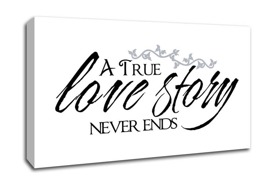 Love Quote A True Love Story Never Ends Canvas Wall Art