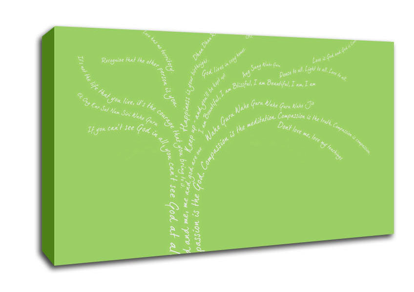 Love Quote The Love Tree Lime Green Canvas Wall Art