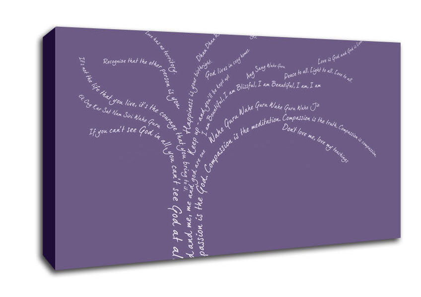 Love Quote The Love Tree Lilac Canvas Wall Art