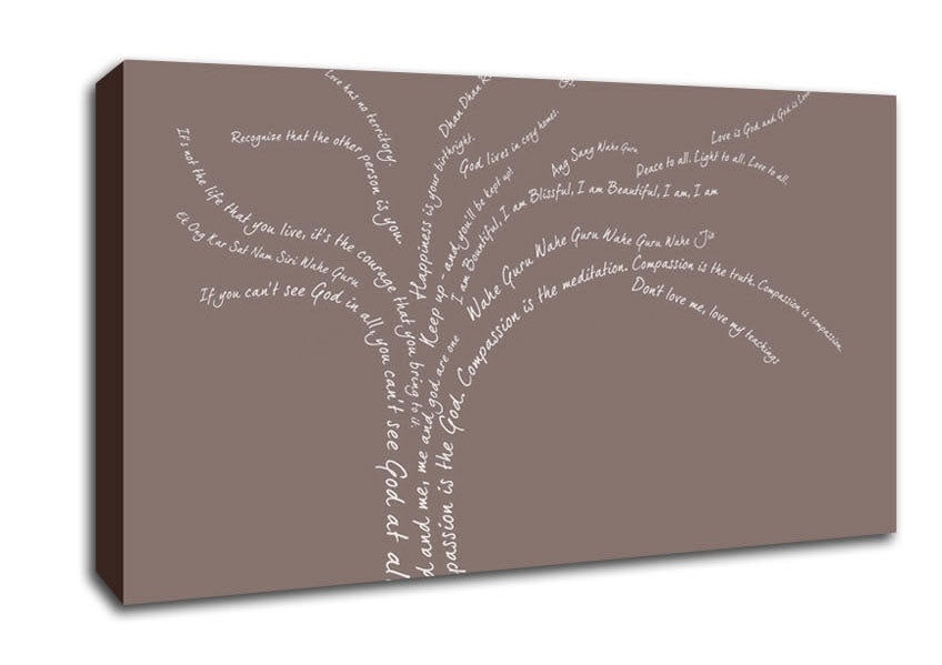 Love Quote The Love Tree Beige Canvas Wall Art