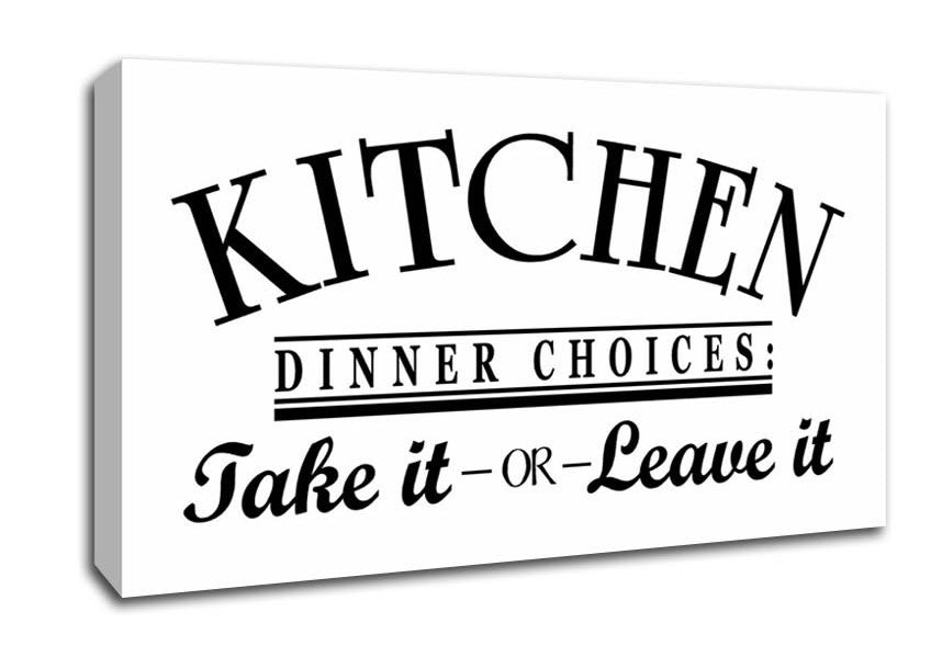 Kitchen Quote Dinner Choices Canvas Wall Art