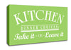 Kitchen Quote Dinner Choices Lime Green Canvas Wall Art