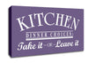 Kitchen Quote Dinner Choices Lilac Canvas Wall Art
