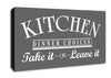 Kitchen Quote Dinner Choices Grey Canvas Wall Art