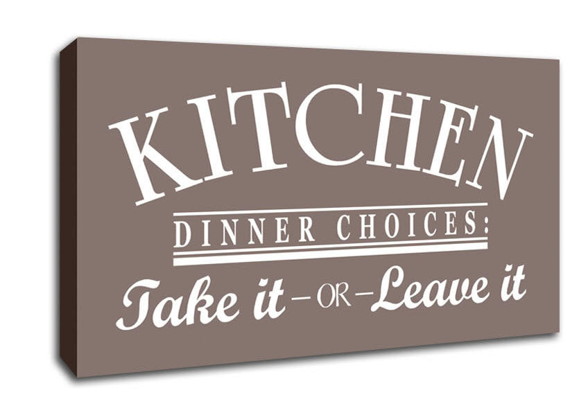 Kitchen Quote Dinner Choices Beige Canvas Wall Art